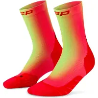 Cep Core Run EDT. GRADIENT Socks Mid Cut 5.0, Laufstrümpfe, Herren, rot/lime