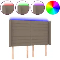 Syfax LED Kopfteil Taupe 147x16x118/128 cm Stoff