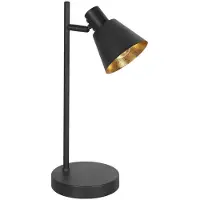Steinhauer Tischlampe Oeroe schwarz mit gold
