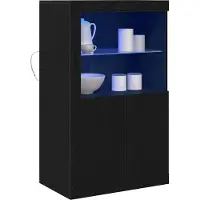 Syfax LED-Sideboard Schwarz Eichen-Optik 60,5 x 37 x 100 cm