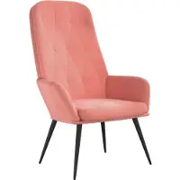 Syfax Relaxsessel aus Samt in Rosa, 70 cm breit, 77 cm tief, 98 cm hoch, max. 110 kg Tragkraft