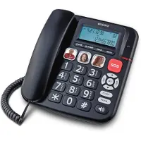 Emporia KFT20, Analoges Telefon, Kabelgebundenes Mobilteil, Anrufer-Identifikation, Schwarz