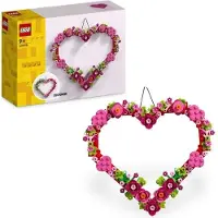 LEGO 40638 Herzförmige Dekoration, Bauset, Blumen, Ab 9 Jahren, DIY Valentinstag Geschenk
