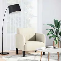 vidaXL Möbel Sessel mit Armlehnen Creme 54 cm Samt - Fernseh- & Relaxsessel 4100585
