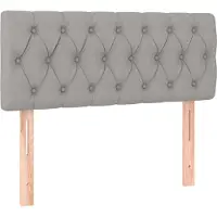 Syfax Kopfteil Hellgrau 90x7x78/88 cm Stoff