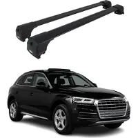 Omtec Dachträger Grundtäger für Audi Q5 mk2 2017-2024 75kg Aluminium Schwarz 2 tlg