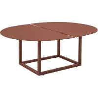 Brafab Gartencouchtisch Olive - Aluminium, Oval 110x80 cm, Zinnoberrot