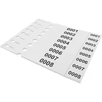 Combicraft Schlaufenetiketten mit Nummerierung 0001-0200 und Abrißstreifen 250x25 mm - 200 Stück