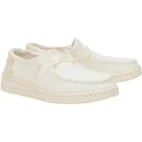 HEY DUDE Wendy Espadrille Slip On, Damen, Sneaker, Weiss, Textil, Sommerschuh - Damenschuhe Slipper / Trotteur, Weiß