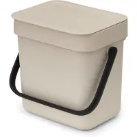 Brabantia Sort & Go, 3 l, Rechteckig, Recycelbarer Kunststoff, Beige, Manuell, Kunststoff