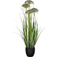 Mica Decorations Grasbüschel getopft , grün , Kunststoff , Maße (cm): H: 90 Ø: 25
