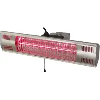 Sonnenstrahl Infrarot Heizstrahler 510021, Infrarot-Heizlüfter, Karbonfaser, IP55, Innen & Außen, Silber, 1500 W