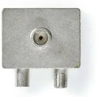 Nedis Satelliten- und Antennenadapter - IEC (Coax) Buchse - F Buchse / IEC (Coax) Stecker - Vernickelt - 75 Ohm - Gerade - Zink - Metall / Silber - 1 Stück - Box