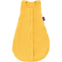 Träumeland Babyschlafsack TRÄUMELAND "Sommerschlafsack LIEBMICH Baumwollmusselin, in den Größen 60-110", Baby, Gr. L: 60cm, gelb (senfgelb), Bezug: 100% Baumwolle, Schlafsäcke Babyschlafsack