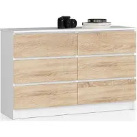 Akord Furniture Factory OP0LK-1BIASON002, Weiß, Eiche, 6 Schublade(n), Matt, 16 mm, 51 cm, 400 mm