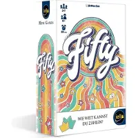 Iello , Fifty - Gesellschaftsspiel, Spannendes Bingo-Spiel mit strategischem Twist und interaktivem Gameplay, Ideal für Familienabende, Für 3–7 Spieler ab 8 Jahren
