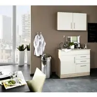 Held Möbel Miniküche mit Geräten Toronto 100 cm creme matt zerlegt 973.6509