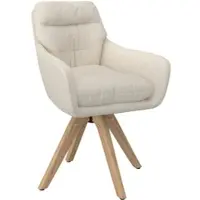 Bessagi Home Armlehnstuhl Juana Creme Bouclé Drehbar Gepolstert