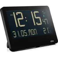 Braun BC14B-DCF, Wand/Tisch, Funkgesteuerte Uhr, Rechteck, Schwarz, LCD, Akku