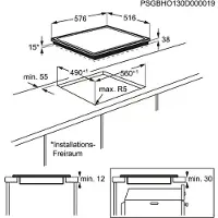 Electrolux EHF6342XOK, Schwarz, Integriert, Keramik, Glaskeramik, 4 Zone(n), 4 Zone(n)