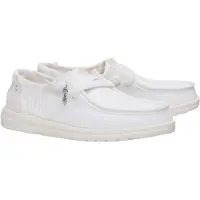 HeyDude Wendy Frayed Canvas Damen Halbschuhe Snow White Größe 37
