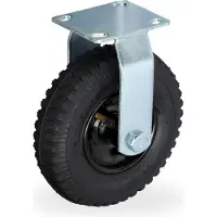 Relaxdays Bockrolle, 2.50-4, Traglast 120 kg, Gummi, Stahlplatte, luftbereift, Schwerlastrad, Gummirolle, schwarz