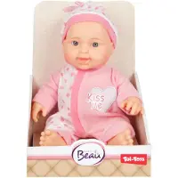 Huismerk CUTE BABY 02023A - Baby-Puppe rosa, Babypuppe klein bekleidet, ca. 22,5 cm