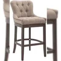 DELUKE Barhocker KAGAD Stoff Taupe 55x57x109cm Dunkelbraun Barstuhl Mit Lehne Tresenhocker Tresenstuhl