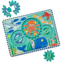 Melissa & Doug Lernpuzzle aus Holz mit Zahnrädern, Ozean, 8 Teile, für Kinder ab 3 Jahren, Melissa&Doug 31003