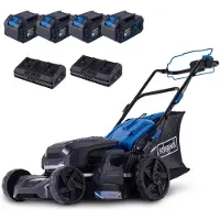 Scheppach Akku Rasenmäher BC-MP470-X - 47cm Schnittbreite | 800-900 m2 | Vario Radantrieb | LED | 7-fach Schnitthöhe | inkl. 4x 4Ah Akku & 2xLadegerät