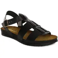 MACIEJKA Schwarze Sandalen aus Naturleder mit offener Spitze und Doppelschnalle Modell 0699901000