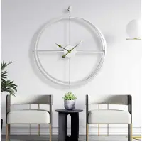Opviq , Elegante Wanduhr aus Metall, 75 x 85 cm, 100% Metall