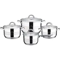 BLAUMANN Edelstahl Koch Topf Set Geschirr 8-tlg. Gourmet-Linie BL-3115