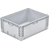 Proregal Euro-Norm Großbehälter | HxBxT 32x60x80cm | 133 Liter | Glatter Boden | Grau | Eurobehälter, Transportbox, Transportbehälter, Stapelbehälter