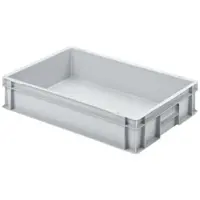 Proregal Eurobehälter mit geschlossenem Griff | HxBxT 12x40x60cm | 21 Liter | Grau | Eurobox, Transportbox, Transportbehälter, Stapelbehälter