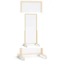 Allboards VERT-Whiteboard vertikale magnetische trocken abwischbare mobile Tafel 167x73cm in einen Naturholzrahmen, Kundenstopper