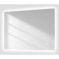 Emke Badspiegel mit Beleuchtung 80*60cm, 3 Farbtemperaturen(3000K-6500K) und dimmbaren, Touch Schalter