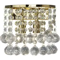 Searchlight Klassische Hanna Wandleuchte Stahl Gold Glas 2 Lichter G9