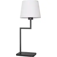 Lyora Tischlampe Savona schwarz mit weißer Kapuze