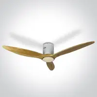 ONE Light LED-Deckenventilator Brise mit Ventilatorblätter aus Holz - Hell Braun / Weiß