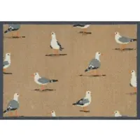 Turtle Mat Fußmatte "Shore Birds Neutral", beige (braun), B:60cm H:9mm L:85cm, Obermaterial: 85% Baumwolle, 15% Viskose, Teppiche, Fußmatte