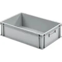 Proregal Eurobehälter Mit Geschlossenem Griff HxBxT 17,5 x 40 x 60 cm 30 Liter Grau Eurobox Transportbox Transportbehälter Stapelbehälter
