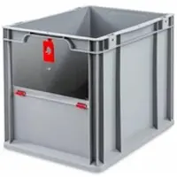Proregal Eurobox NextGen Insight Cover | HxBxT 32x30x40 | 30 Liter | Hoch/Rot | Eurobehälter, Transportbox, Transportbehälter, Stapelbehälter