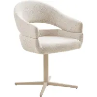 Ebuy24 Esszimmerstuhl Beige Stoff Drehbar - 60x58x87cm - Dover - 2er Set