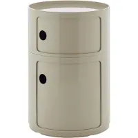 Kartell Componibili Big Container, grau, 2 Elemente, Höhe 61,5 cm - , Componibili Big, Grau, für Wohnzimmer, Kunststoff, Modern