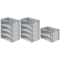 Proregal SparSet 10x Eurobox NextGen Store HxBxT 22 x 40 x 60 cm 44 Liter Seite Offen Eurobehälter Transportbox