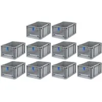 Proregal SparSet 10x Eurobox NextGen Insight Cover HxBxT 22 x 30 x 40 20 Liter Hoch/Blau Eurobehälter Transportbox