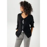 Aniston CASUAL Strickjacke mit trendigen Bindebändern zu schließen