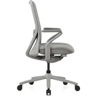 Hjh OFFICE High End Bürostuhl VERVIO Ergonomischer Schreibtischstuhl mit Armlehnen Stoff / Netzstoff Grau Drehstuhl für Büro, Zuhause