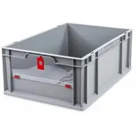 Proregal Eurobox NextGen Insight Cover HxBxT 22 x 40 x 60 44 Liter Niedrig/Rot Eurobehälter Transportbox